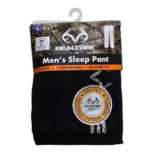 NWT Realtree Mens Sleep Pants L Camo Black Relaxed Fit Lounge Pajama Pants